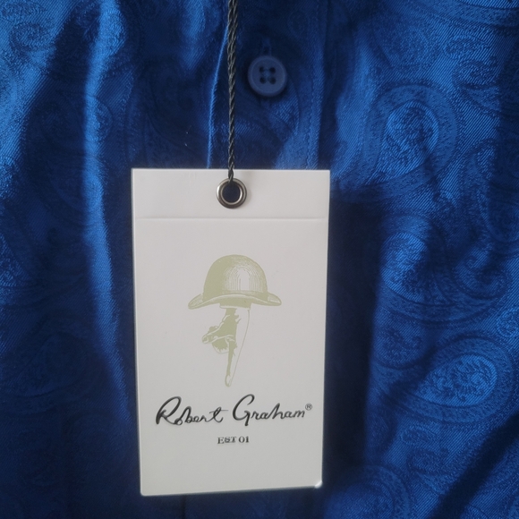 Robert Graham Tamden Paisley Navy Blue Black LS Shirt $198 3XT - Picture 3 of 9